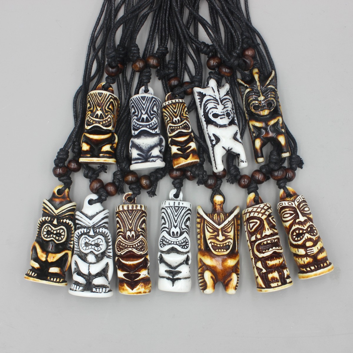 Women Fashion Nz - 12pcs/Lot Hawaiian Tiki Totem Necklaces for