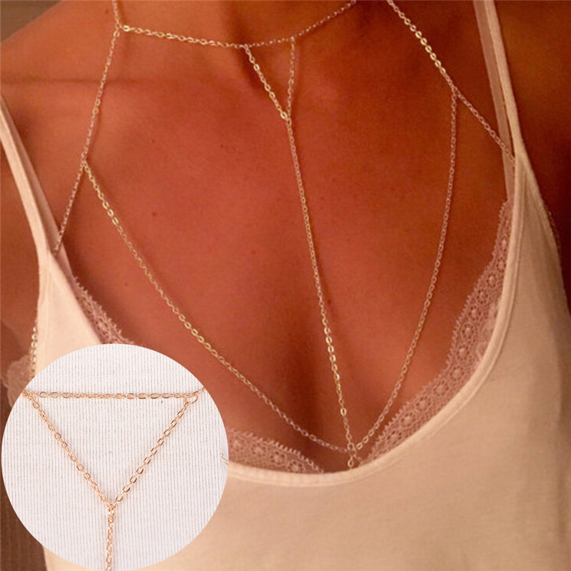 Women'S Fashion Harness - Thời Trang Vàng Bạc Chuỗi Nối