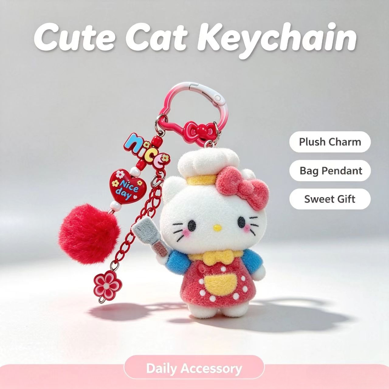 Fashion Flocked Cat Keychain C - đánh giá và giá Women Fashion Rings