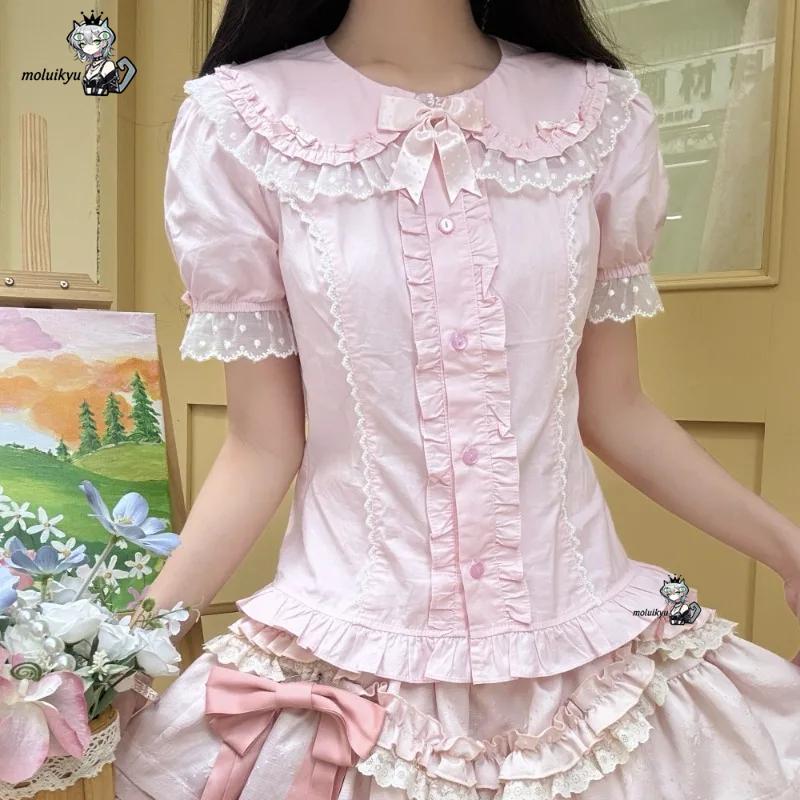Kawaii Ruffles Blouses Spring  - đánh giá và giá Puff Sleeve Blouse