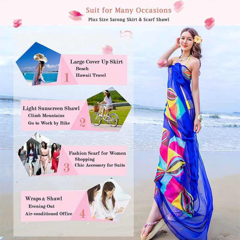 Pareo Scarf Women Beach Sarong - đánh giá và giá Printed Wrap Skirt