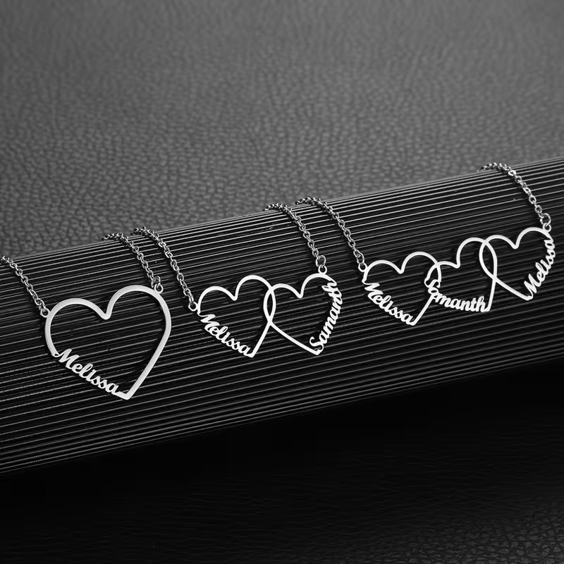 Custom Interlocking Heart Name - đánh giá và giá Women Fashion Names