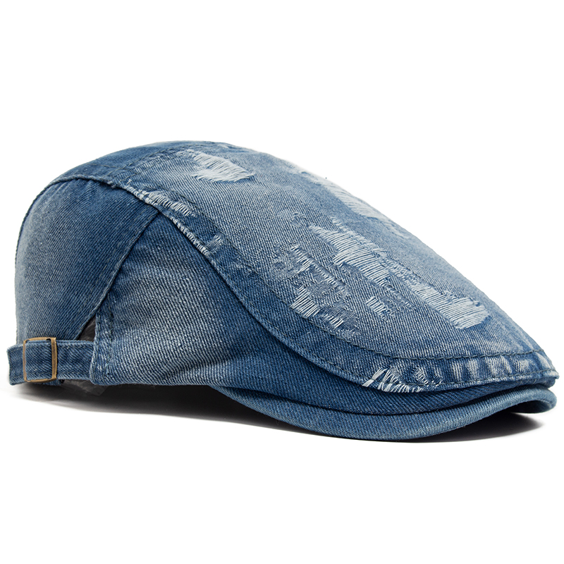 Fashion Men Ripped Denim Beret - đánh giá và giá Women Fashion Nz
