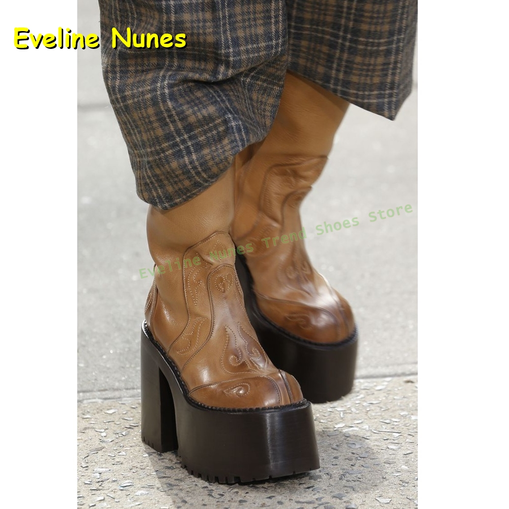 Embroidery Platform Knee High  - đánh giá và giá Women'S Fashion Trends Autumn 2025