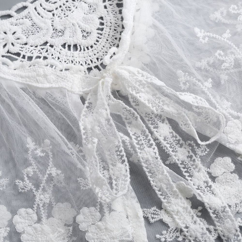 Simple Cape Embroidered Lace F - đánh giá và giá Wrap Blouse Chiffon