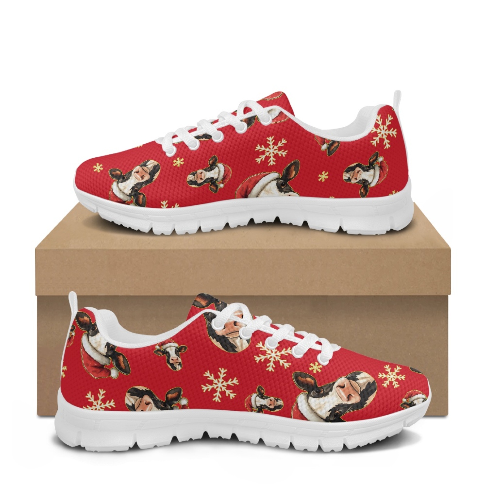 Coloranimal Christmas Cow Patt - đánh giá và giá Women'S Fashion Tennis Shoes