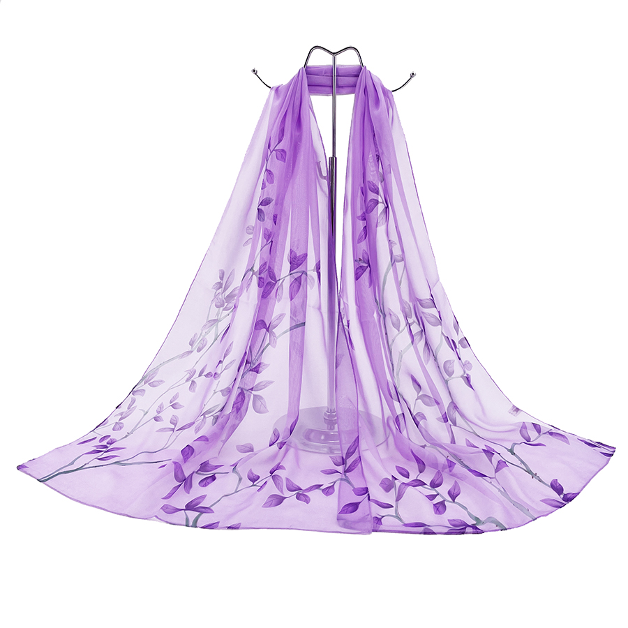 Leaf Print Silk-like Chiffon S - đánh giá và giá Printed Wrap Skirt