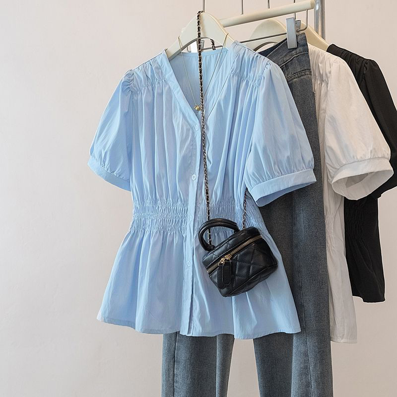 200 Pounds Plus Size Elastic W - đánh giá và giá Puff Sleeve Blouse
