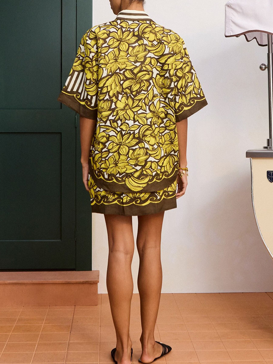 VGH Floral Print Two Piece Set - đánh giá và giá Printed Wrap Skirt