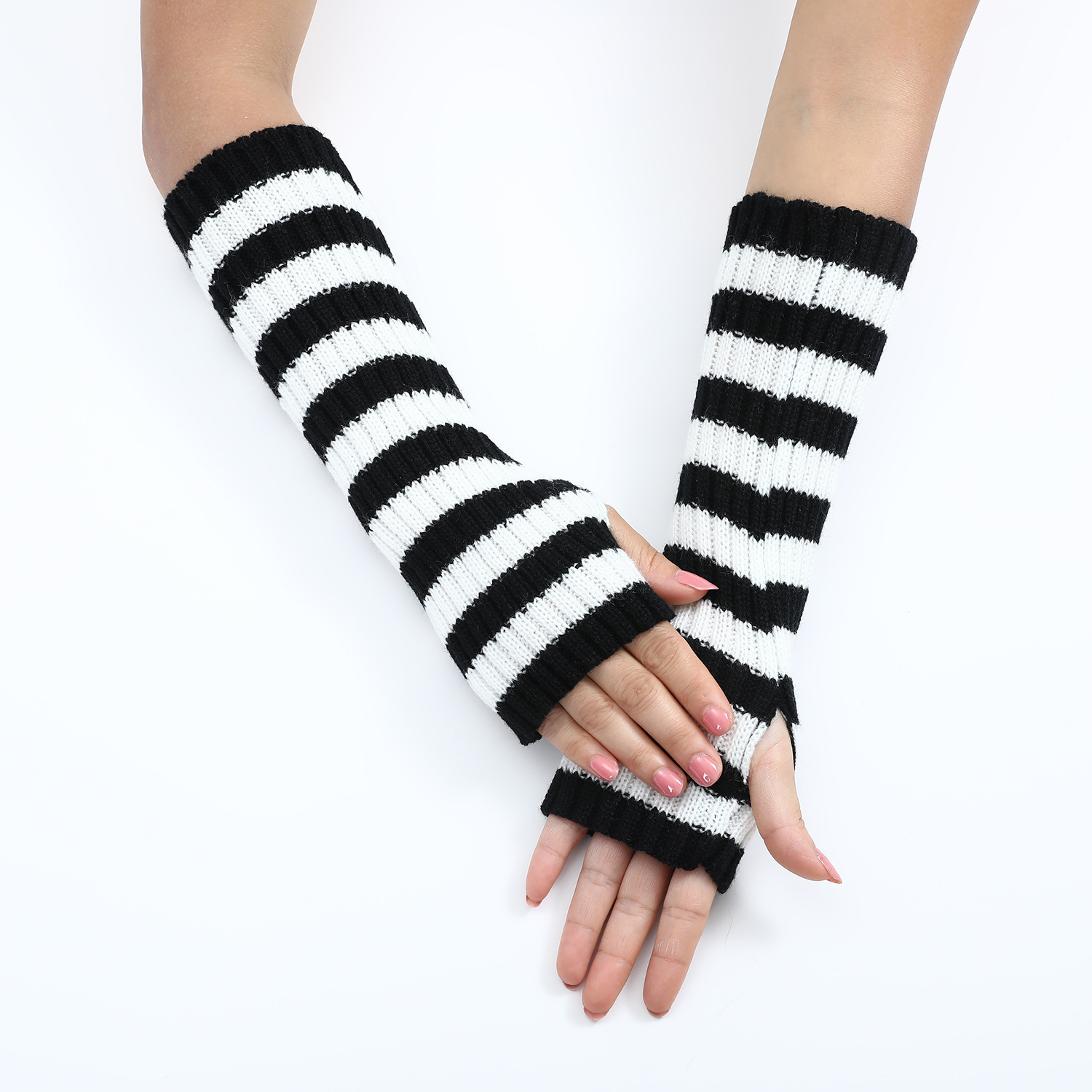 Y2K Striped Fingerless Arm War - đánh giá và giá Women'S Fashion Gloves