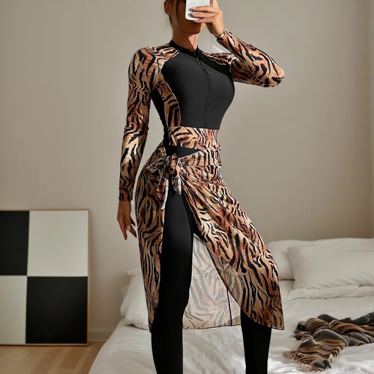 2026 Modest Muslim Burkini 2‑P - đánh giá và giá Printed Wrap Skirt