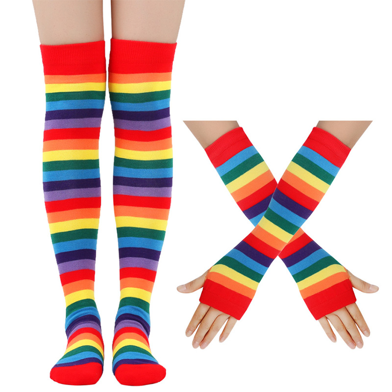 1 Set Rainbow Gloves Over Knee - đánh giá và giá Women'S Fashion Gloves