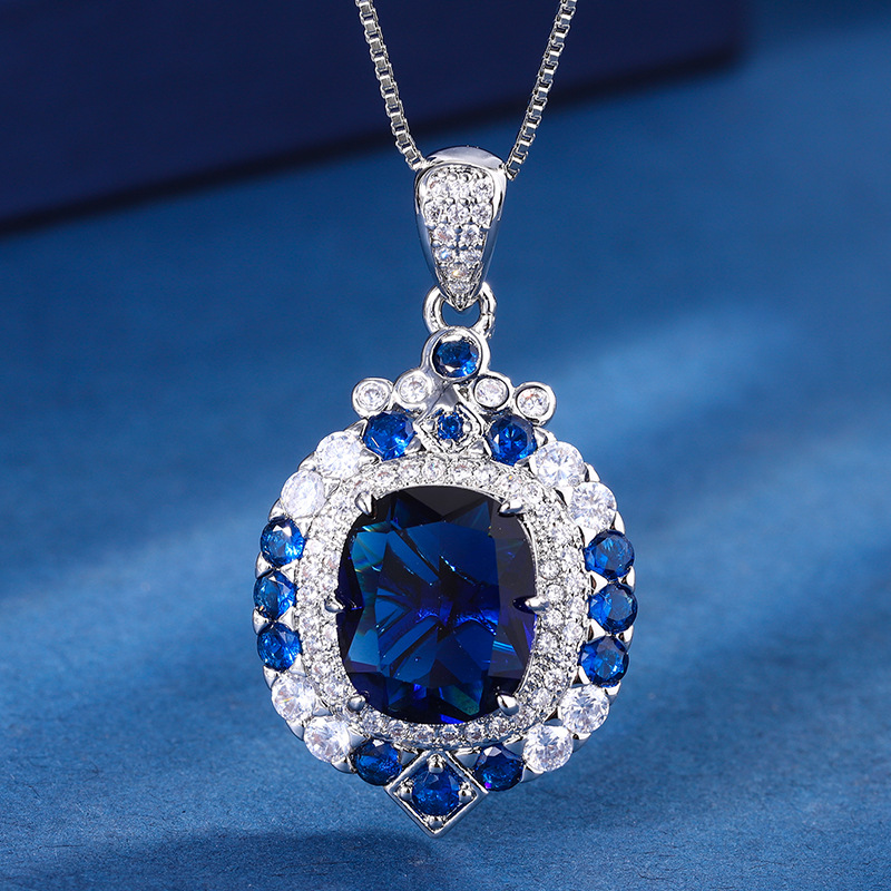 Square Retro Sapphire Pendant  - đánh giá và giá Women Fashion Nz