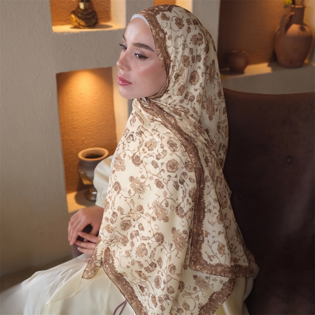 Vintage Floral Print Hijab Sof - đánh giá và giá Women'S Fashion Headbands